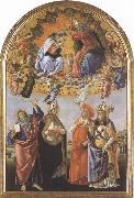Sandro Botticelli, Coronation of the Virgin,with Sts john the Evangelist,Augustine,jerome and Eligius or San Marco Altarpiece (mk36)